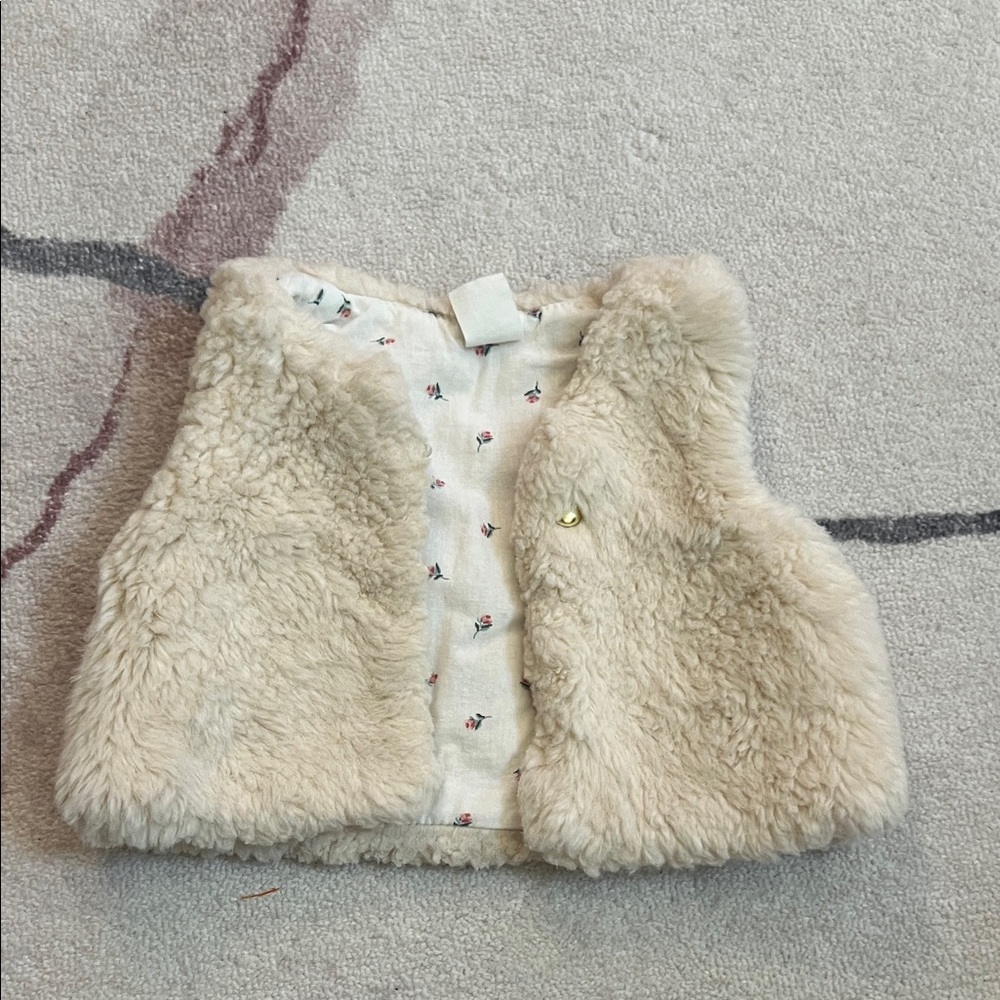 H&M Kids Beige Faux Fur Vest